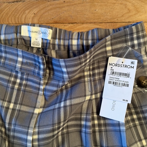 Nordstrom Canada, light blue, grey and white checkered wide leg pants - Picture 2 of 3